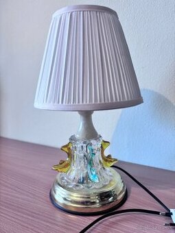 Retro lampa - biely onyx - sklenené delfíny