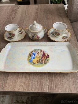 Cajova kavova suprava dozy a podnos ebenove drevo