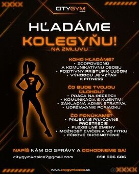 Hľadáme recepčnú do fitness centra