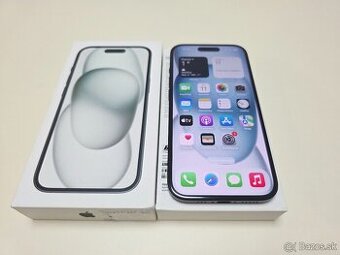 APPLE IPHONE 15 128GB BLACK,ZDRAVIE BATERKY 100%