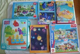 Detské knihy - rôzne a hračky - puzzle, stavebnica