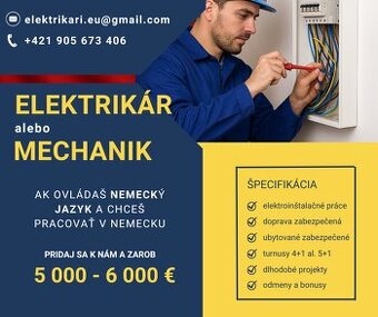 Elektrikár / Mechanik - s nemeckým jazykom