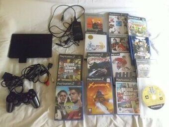 Herná konzola - Sony PlayStation 2 + 14 originálnych Hier