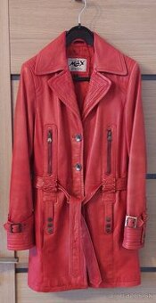 Predám dámsku predĺženú koženú bundu