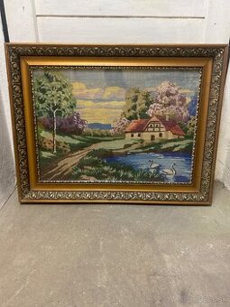 Predám dva ručne vyšívané obrazy