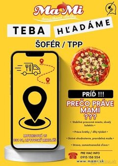 Hľadá sa šofér / rozvoz jedla 