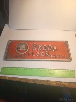 Tabuľka z lokomotivy,Škoda Plzeň
