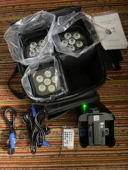 Predám nové bateriové led PAR RGBWAUV 6x18W