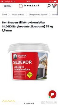 Predam silikonovú omietku 1,5mm