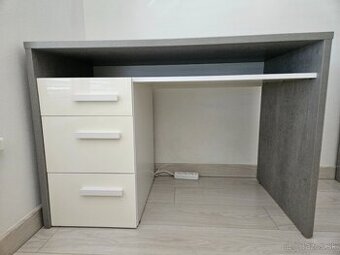 PC / písací stôl - betón + biela