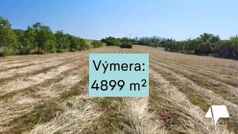 Predaj veľký stavebný pozemok Čaradice- 4899 m2 s platným st
