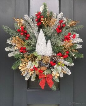 Vianočný veniec na dvere s LED podsvietením vianočný dekor