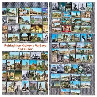 Retro pohľadnice socializmus Krakov a Varšava - 104 kusov