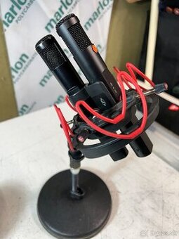 Klasický pár mikrofónov Sennheiser MKH 30 FIG 8, držiaky Blu