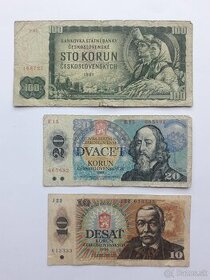 Československé bankovky - používané - 1