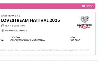 Lovestream Celofestivalovy listok