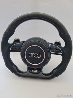 AUDI carbon/perforovaný volant s MULTIFUNKCIOU a F1 pádlami - 1