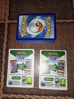 Predám 60 kusy nepoužitých Pokémon TCG Online / Live kódov