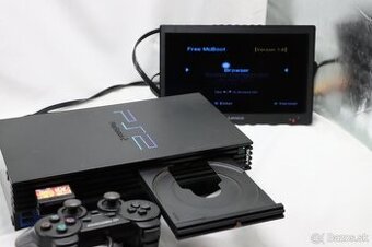 PS2 FAT SCPH-50004 + FMCB 1.8 karta + káble