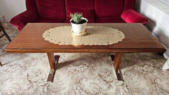 Konferenčný stôl drevo+sklo, pevná konštrukcia