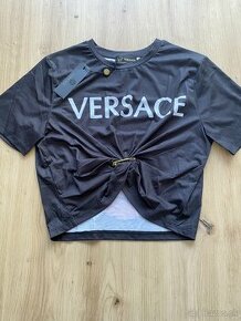 versace S čierne crop tričko/top