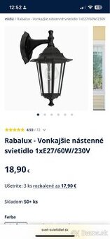 Vonkajšie nástenné svietidlo + žiarovka ako darček