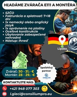 Hľadáme zvárača na elektródu a jedného montéra.