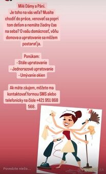 Ponúkam upratovanie