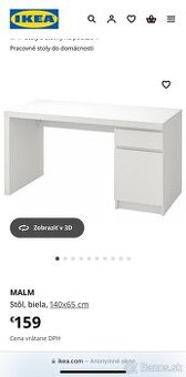 Predám biely stol Ikea Malm