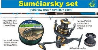 Set na lov sumca - Prút s navijakom a silonom