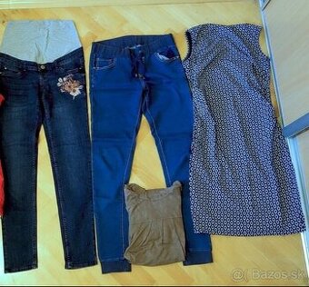 Tehotenské rifle , tehotenské šaty a pohodlný rolak