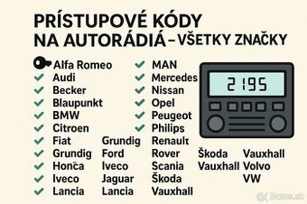 Kódy na autorádiá