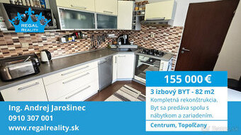 Veľký 3-IZB.  BYT, Špajza, 82 m2, Centrum, Topoľčany - 1