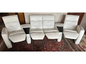 Kožená relaxační sedací souprava 2+1+1, 3193