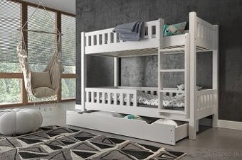 Poschodová posteľ 90x200 biela