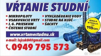 Vrtanie studni širka stroja iba 115cm
