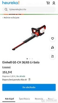 Zanovny len odskúšaný strihač plotu Einhell