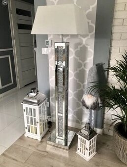Zrkadlová stojanová lampa s krištáľmi glamour PREMIUM HIT