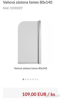 Sklenená zástena do vane 80x140