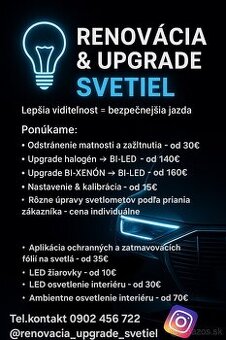 🔧 RENOVÁCIA A UPGRADE SVETIEL 🔦