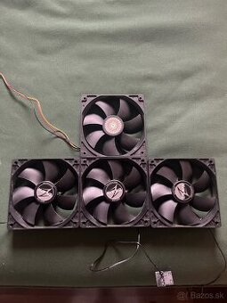 4 ks ventilatorov čierne 120mm