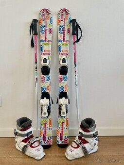 detske lyze 100cmm , lyziarky , palicky, viazanie