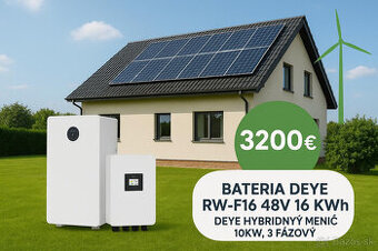 ⭐ Predám komplet zostavu – BATÉRIA + HYBRIDNÝ MENIČ DEYE ⭐