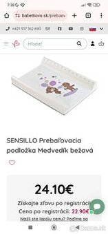 Prebaľovacia podložka na pult