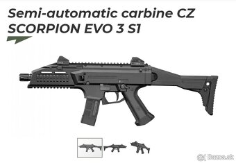 CZ SCORPION EVO 3 S1  +  Tlmič hluku, Kaliber = 9mm