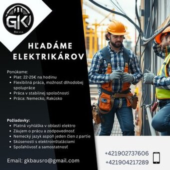 Hľadáme skúseného elektrikára