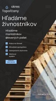 Hľadáme montážnikov drevených paliet