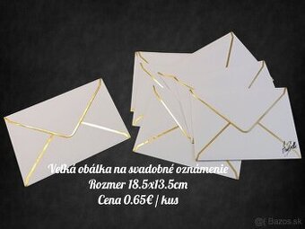 Biele, bielo zlaté obálky na svadobné oznámenia