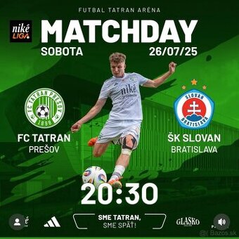 Lístky FC Tatran Prešov a ŠK Slovan Ba KÚPIM