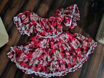 červené kvetinkové šaty Mexton